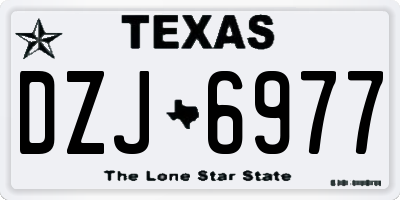 TX license plate DZJ6977