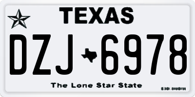 TX license plate DZJ6978