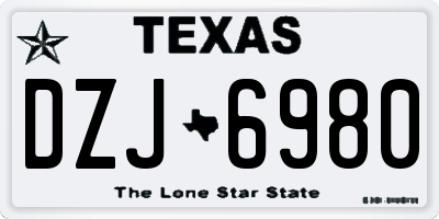 TX license plate DZJ6980