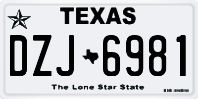 TX license plate DZJ6981