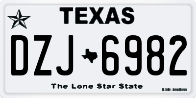 TX license plate DZJ6982