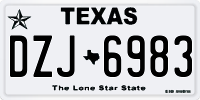 TX license plate DZJ6983