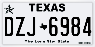 TX license plate DZJ6984