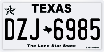 TX license plate DZJ6985