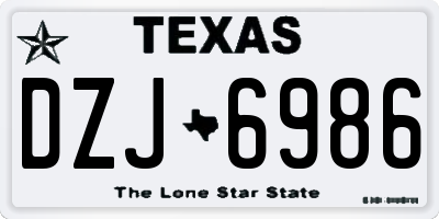 TX license plate DZJ6986