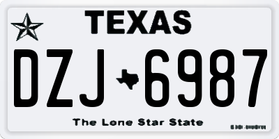 TX license plate DZJ6987