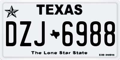 TX license plate DZJ6988