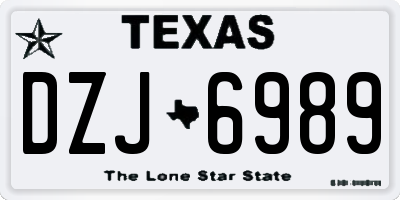 TX license plate DZJ6989