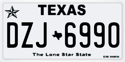 TX license plate DZJ6990