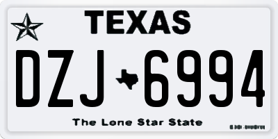TX license plate DZJ6994