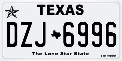 TX license plate DZJ6996