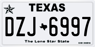TX license plate DZJ6997
