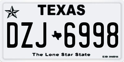 TX license plate DZJ6998
