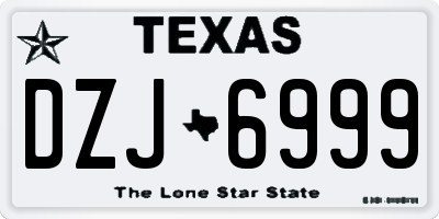 TX license plate DZJ6999