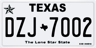 TX license plate DZJ7002