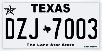 TX license plate DZJ7003