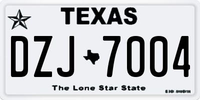 TX license plate DZJ7004