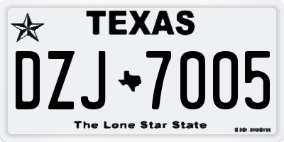 TX license plate DZJ7005