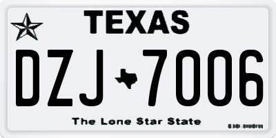 TX license plate DZJ7006