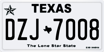 TX license plate DZJ7008