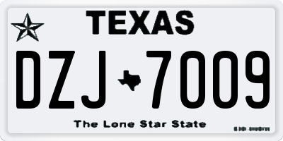 TX license plate DZJ7009