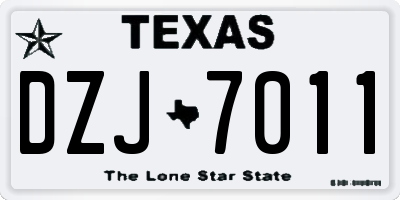 TX license plate DZJ7011