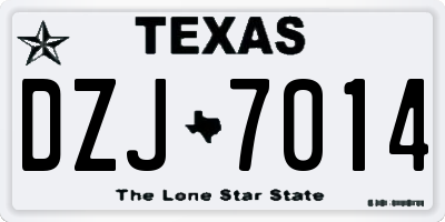 TX license plate DZJ7014
