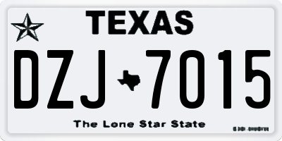 TX license plate DZJ7015