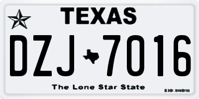 TX license plate DZJ7016