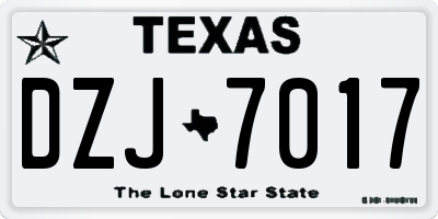 TX license plate DZJ7017