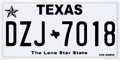 TX license plate DZJ7018