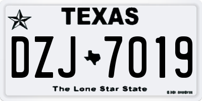 TX license plate DZJ7019