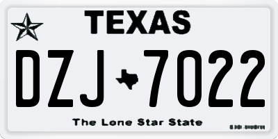 TX license plate DZJ7022