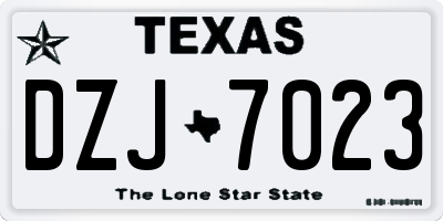 TX license plate DZJ7023