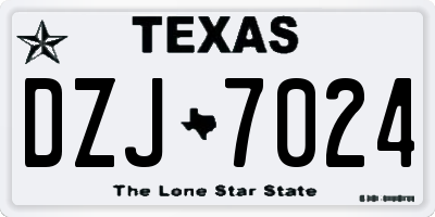 TX license plate DZJ7024