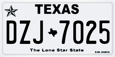 TX license plate DZJ7025