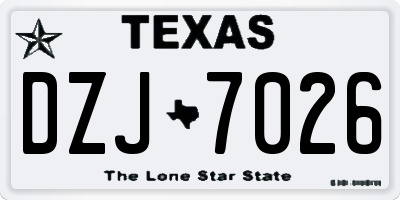 TX license plate DZJ7026