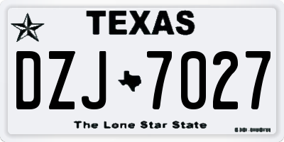 TX license plate DZJ7027