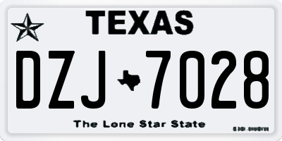 TX license plate DZJ7028