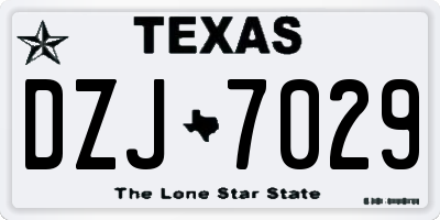 TX license plate DZJ7029