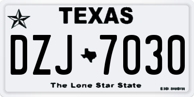 TX license plate DZJ7030