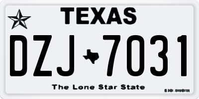 TX license plate DZJ7031