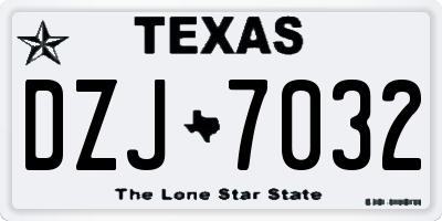 TX license plate DZJ7032