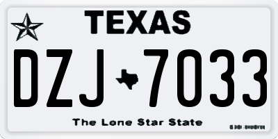 TX license plate DZJ7033