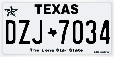 TX license plate DZJ7034