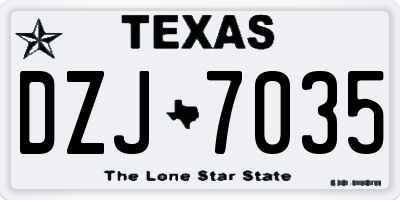 TX license plate DZJ7035