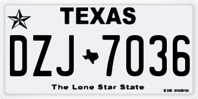 TX license plate DZJ7036