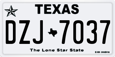 TX license plate DZJ7037
