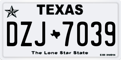 TX license plate DZJ7039
