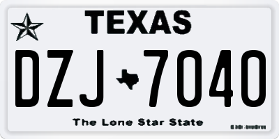 TX license plate DZJ7040